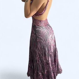 Jovani Pink and Purple Backless Dress